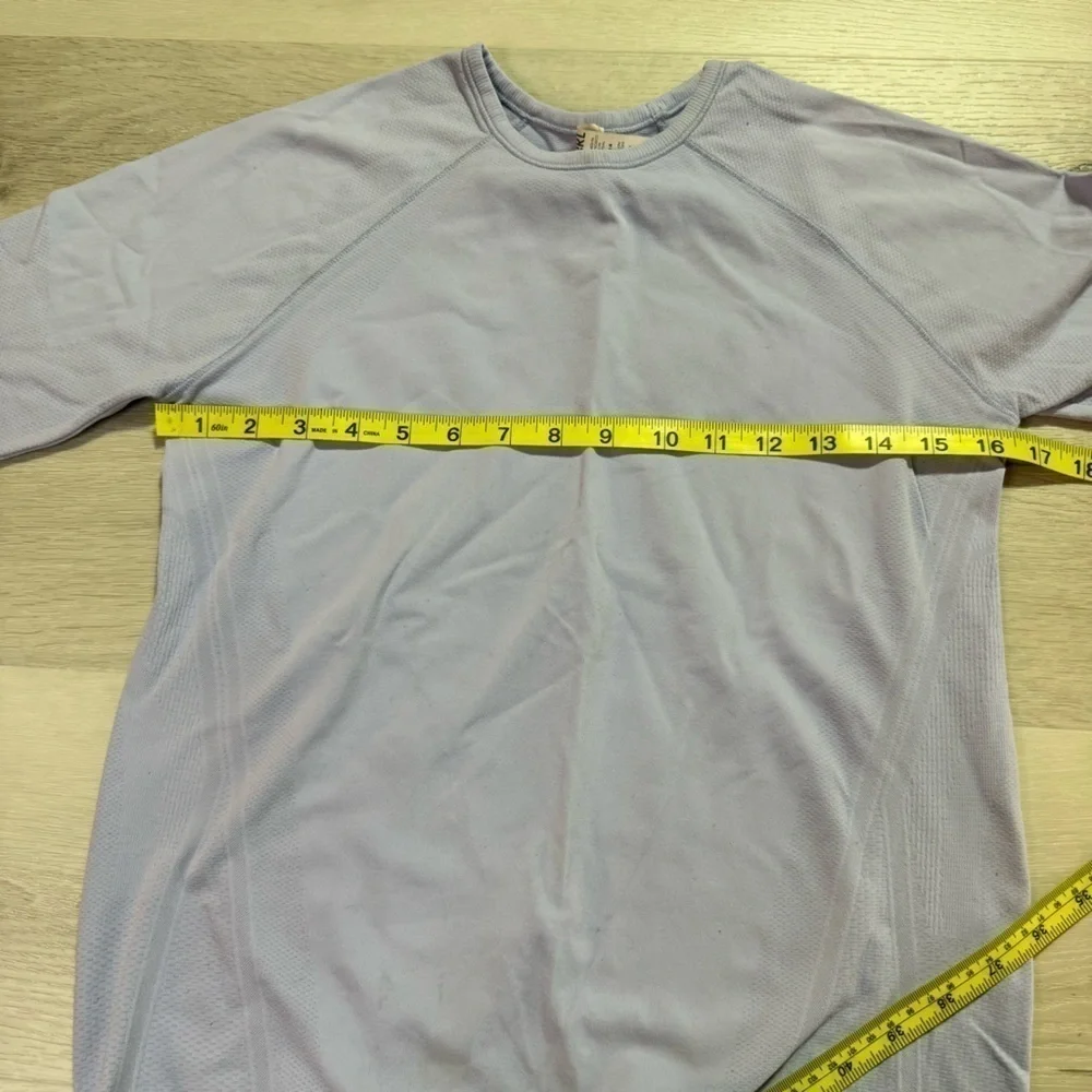 ATHLETA GIRL POWER UP SEAMLESS TOP, Dusky Blue, Size XL/14